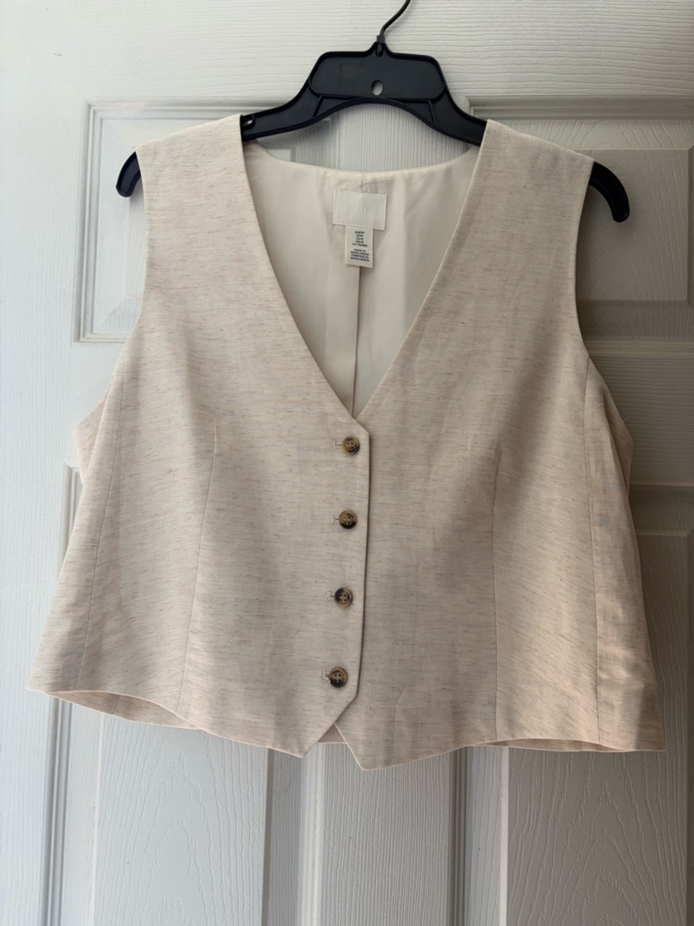 V-Neck Beige Vest